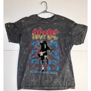 AC/DC Band Angus Young Tee Shirt - Gray